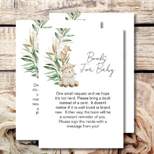 Carte D'accompagnement livre de baby shower douce petit agneau vert