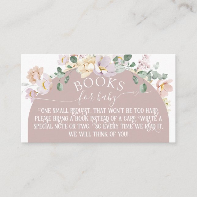 Carte D'accompagnement livre de Baby Shower fille florale de printemps de (Devant)