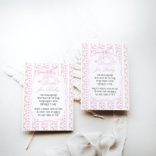 Carte D'accompagnement Livre de Baby shower floral élégant de Blush Pink