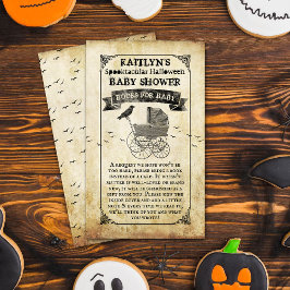 Carte D'accompagnement Livre de Baby shower Halloween vintage Stroller