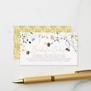 Carte D'accompagnement Livre de Baby Shower Little Honey Wildflower Bee