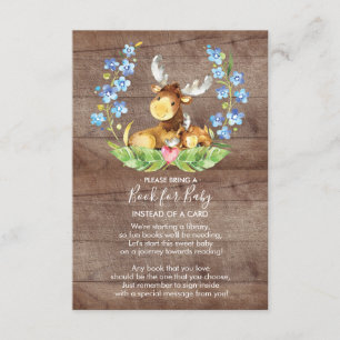 Carte D'accompagnement Livre de Baby shower mignonne d'orignal pour la ca