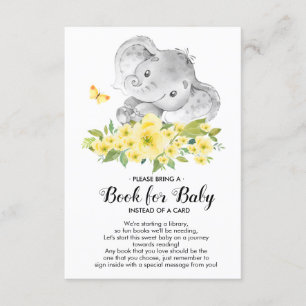 Carte D'accompagnement Livre de Baby shower Neutre Éléphant pour Baby Car