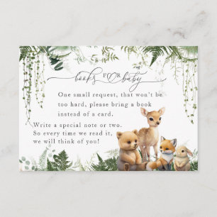 Carte D'accompagnement Livre de Baby shower Neutre sur les animaux forest
