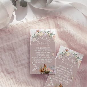 Carte D'accompagnement Livre de Baby shower pour filles florales d'animau