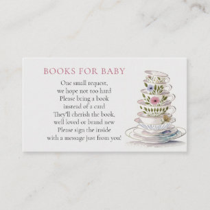 Carte D'accompagnement Livre de Baby Shower Tea Party pour bébé