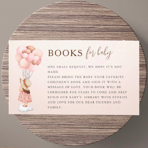 Carte D'accompagnement Livre de ballons volant pour fille Baby shower pou