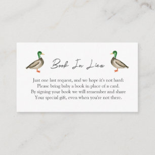 Carte D'accompagnement Livre de canard Mallard en remplacement baby showe