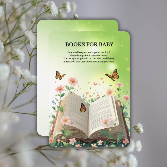 Carte D'accompagnement Livre de Jardin moderne Baby shower Floral (Créateur téléchargé)