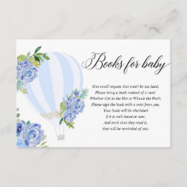 Carte D'accompagnement Livre de montgolfière florale bleu au lieu de cart