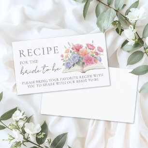 Carte D'accompagnement Livre de Recettes pour une Baby Shower Féminine