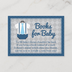 Carte D'accompagnement Livre demandé pour la douche de bébé Little Man