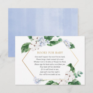 Carte D'accompagnement Livre d'or blanc floral bleu pour bébé garçon