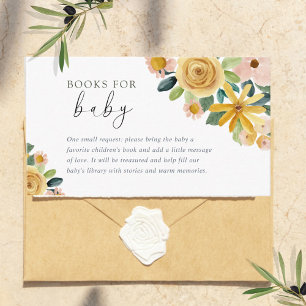 Carte D'accompagnement Livre jaune floral Baby in Bloom pour bébé