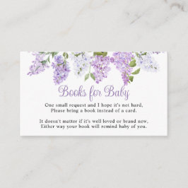 Carte D'accompagnement Livre pour bébé shower bébé Fleurs de lilas rustiq