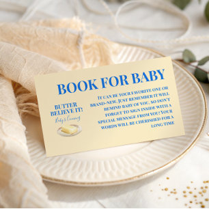 Carte D'accompagnement Livre Rustique Beurre Jaune Garçon Bleu Pour Baby