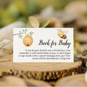 Carte D'accompagnement Livre Rustique Oh Bébé Chérie Abeille Pour Baby Sh