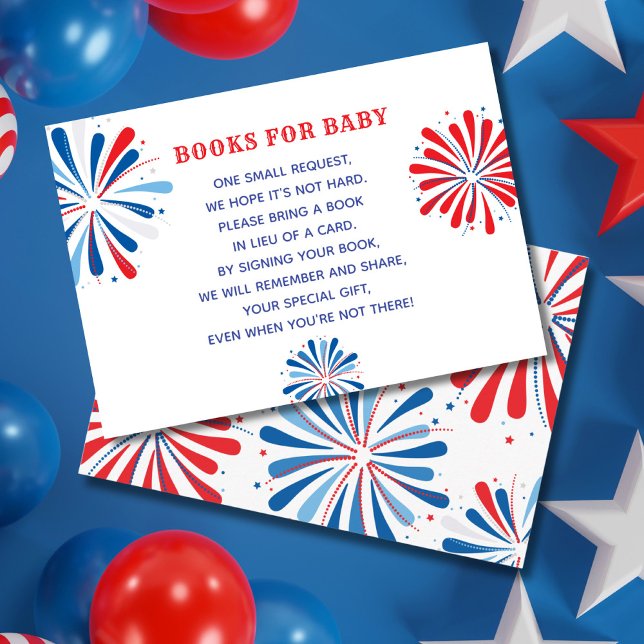 Carte D'accompagnement Livres 4 juillet Baby showers pour bébé (Créateur téléchargé)