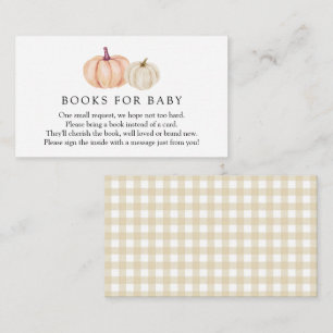 Carte D'accompagnement Livres à carreaux de citrouille pour bébé inclus