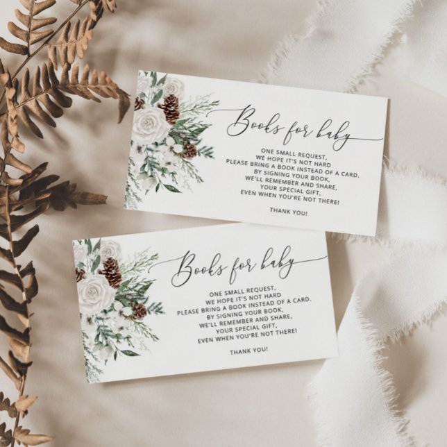 Carte D'accompagnement Livres à feuillage persistant d'hiver de Noël pour (Créateur téléchargé)