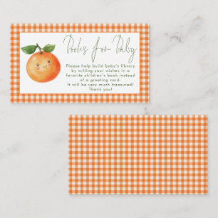 Carte D'accompagnement Livres à petits motifs à carreaux orange pour Baby