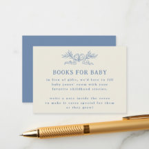 Livres à ruban botanique bleu pour Baby Shower