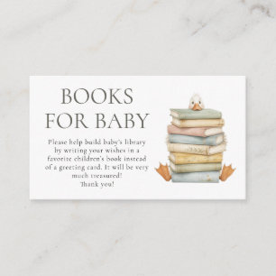 Carte D'accompagnement Livres Amusants de Drôle d'Oie pour Baby Shower 