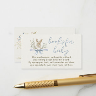 Carte D'accompagnement Livres aquarelle de fleurs sauvages lapin pour la