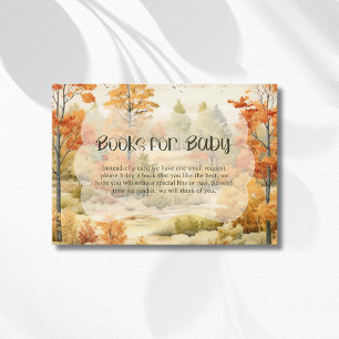 Carte D'accompagnement Livres aquarelle de forêt automnale élégante pour