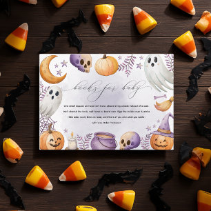 Carte D'accompagnement Livres aquarelle Halloween pour Baby Shower