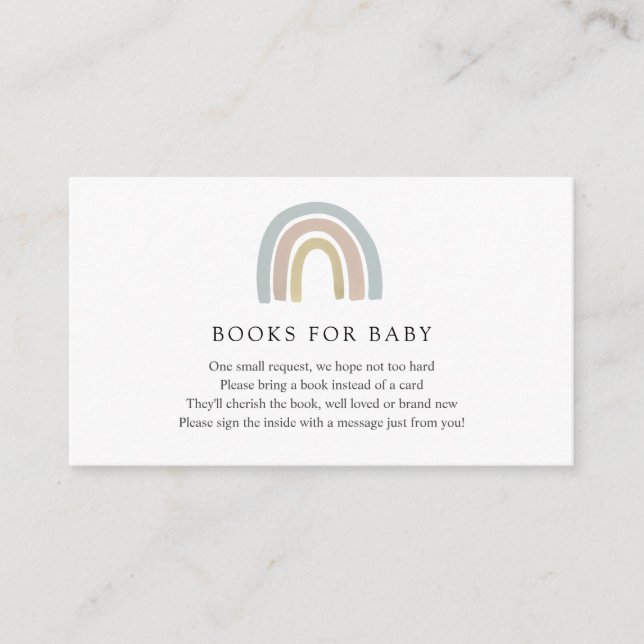 Carte D'accompagnement Livres Arc-en-ciel pour Baby insert card (Devant)