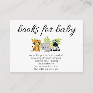 Carte D'accompagnement Livres Baby showers mignons pour Baby Jungle Safar