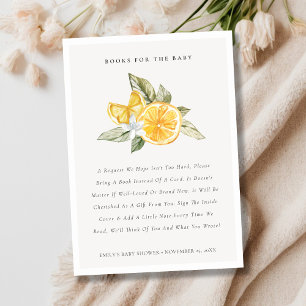 Carte D'accompagnement Livres Botaniques De Citron Minimal Pour Baby Show