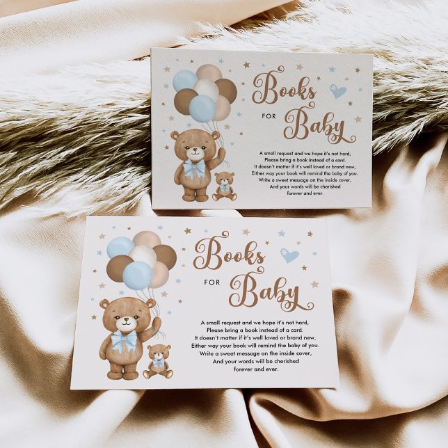 Carte D'accompagnement Livres Brown bleu Teddy Bear pour Baby Boy (Créateur téléchargé)