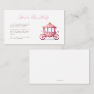 Carte D'accompagnement Livres Calèche Princesse Rose pour Baby Shower