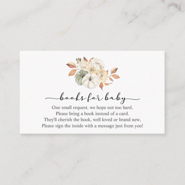 Carte D'accompagnement Livres Citrouilles d'automne pour Baby insert card (Devant)
