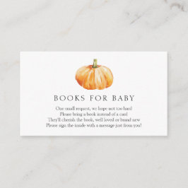 Carte D'accompagnement Livres citrouilles pour Baby insert card