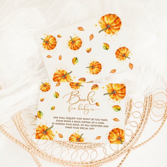 Carte D'accompagnement Livres citrouilles Pour Baby shower Bébé (Créateur téléchargé)