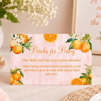 Carte D'accompagnement Livres Citrus Orange pour bébé fille shower 