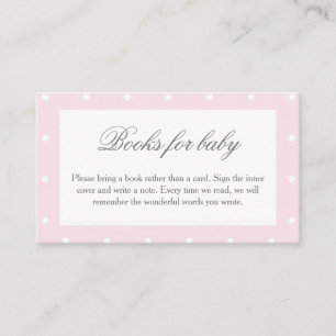 Carte D'accompagnement Livres Classique Baby shower Bébé Rose Bow Pour Bé