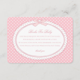 Carte D'accompagnement Livres Coquette à carreaux roses pour bébé