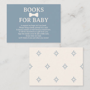 Carte D'accompagnement Livres Cravate Papillon Bleu Poussiéreux pour Bébé