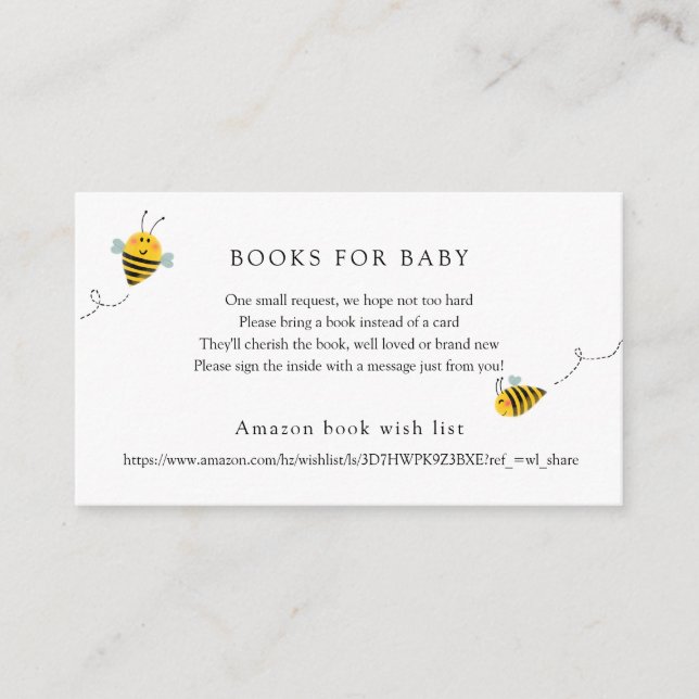 Carte D'accompagnement Livres d'abeilles pour Baby insert card (Devant)