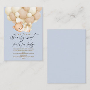 Carte D'accompagnement Livres d'attente à peine ours pour Baby Shower
