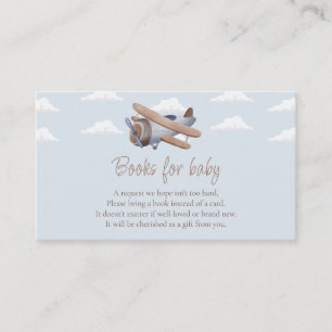 Carte D'accompagnement Livres d'avion pour bébé, Baby shower de voyage