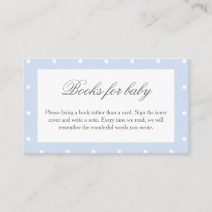 Carte D'accompagnement Livres De Baby shower Classique Pois Bow Pour Bébé