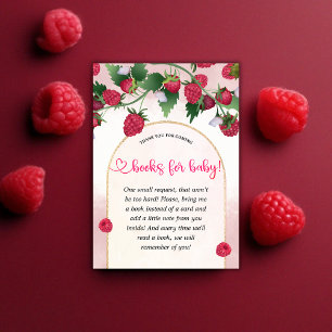 Carte D'accompagnement Livres de Baby shower de framboise pour bébé