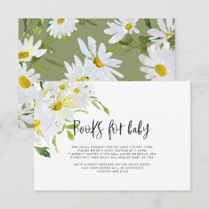 Carte D'accompagnement Livres de Baby shower de marguerite blanche pour c