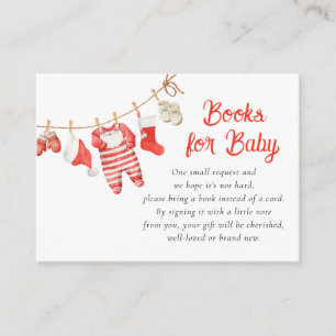 Carte D'accompagnement Livres de Baby Shower de Santa pour Bébé