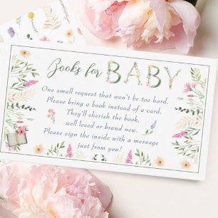 Carte D'accompagnement Livres de Baby shower Floral Alphabet pour bébé